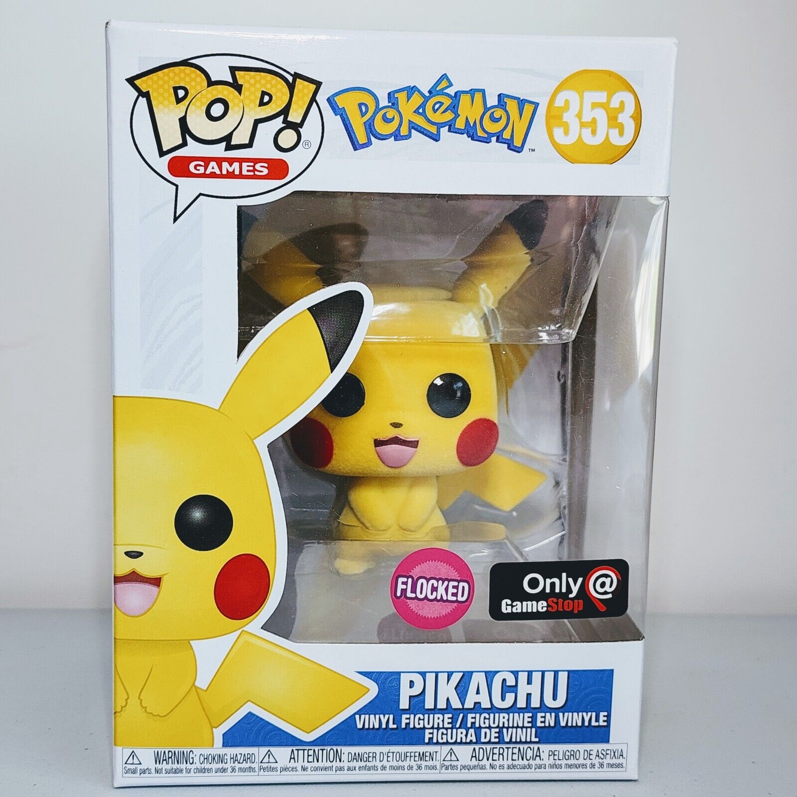Funko Pop Games: Pokemon - Pikachu #353 Flocked GameStop Exclusive