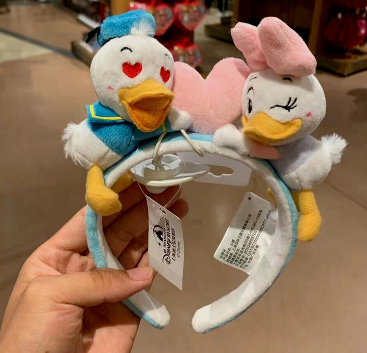 Authentic Disneyland Disney couple donald daisy duck with heart ear Headband New