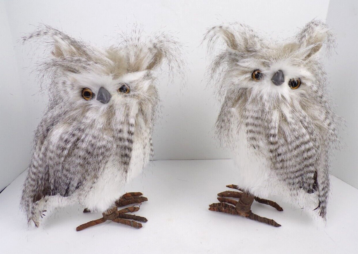 Real Life like Faux Fur Feathers Owl 12\