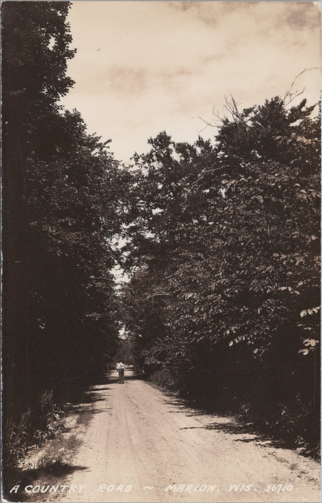 Country Road Marion Wisconsin Unposted RPPC Photo Postcard