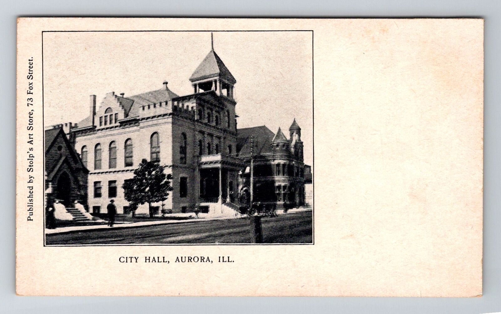 Aurora, IL-Illinois, City Hall Antique, Vintage Souvenir Postcard
