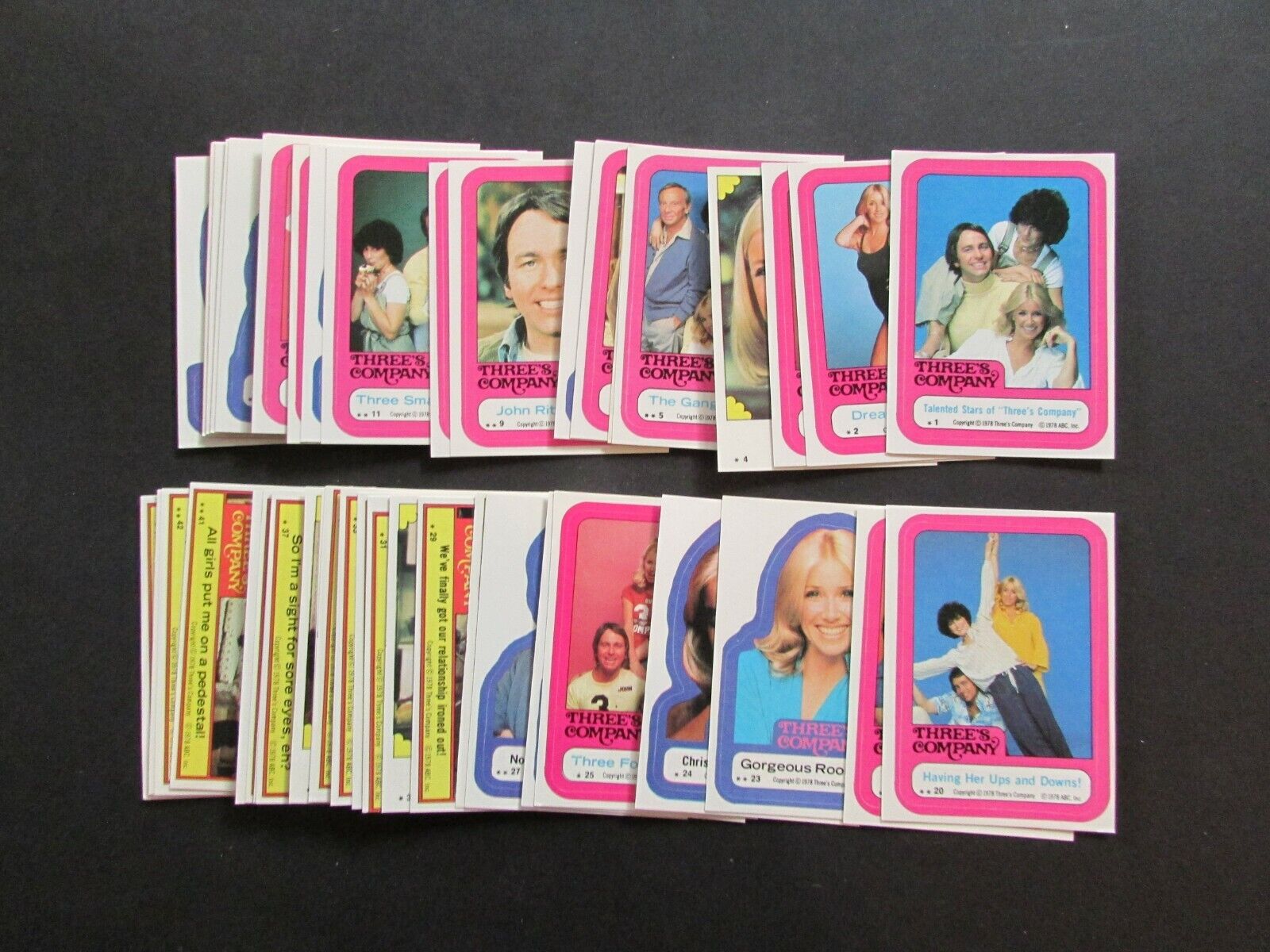1978 Topps Three\'s Company Partial Stickers Set 43/44 Missing 1