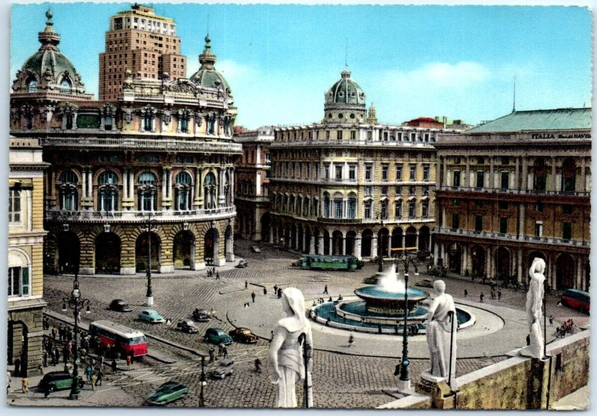 Postcard - De Ferrari Square - Genoa, Italy