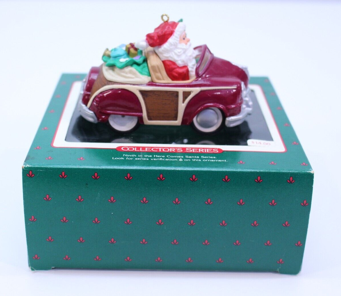 VTG Hallmark Ornament Box Here Comes Santa Car 9th Ninth in Series 1987