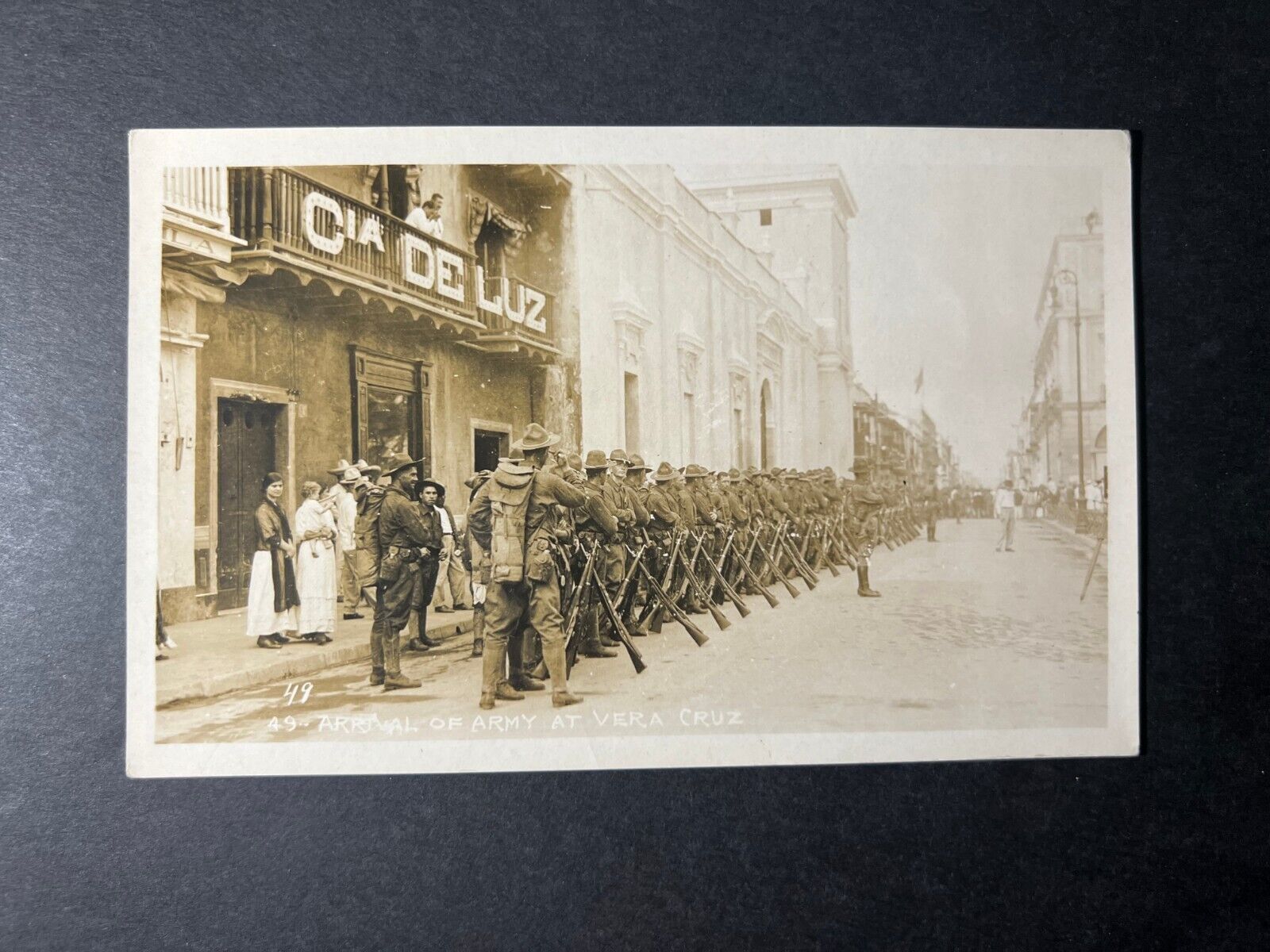 Mint 1914 USA Invasion of Veracruz Mexico RPPC Postcard US Army Arrival