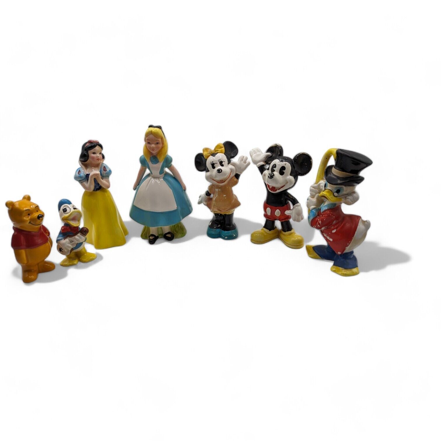 7 Vintage WALT DISNEY PRODUCTIONS Movie Figurine Snow White Mickey Minnie JAPAN