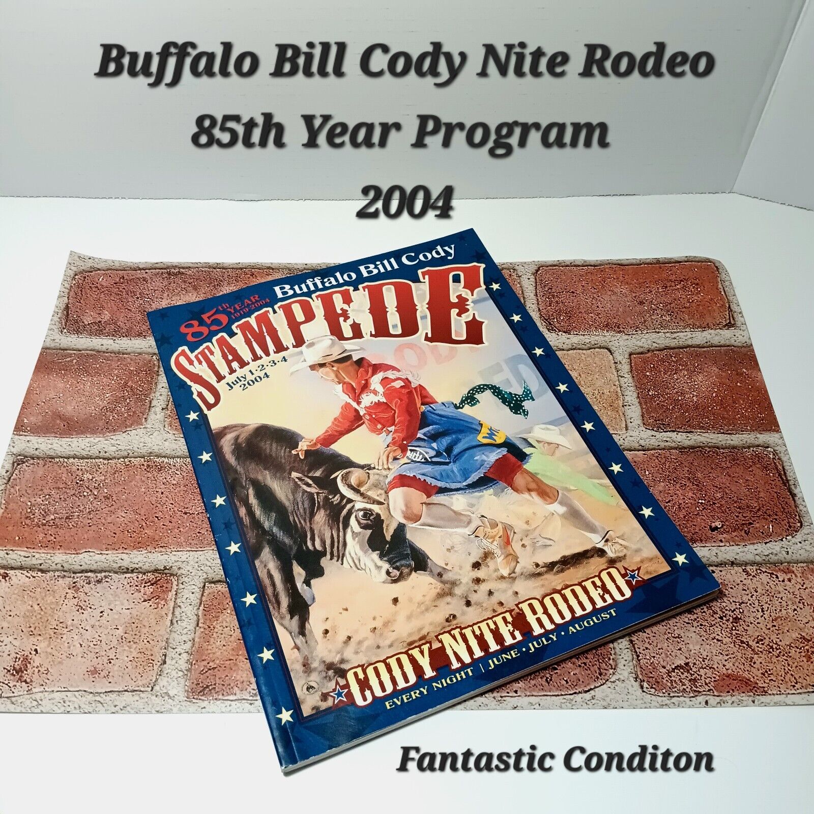 2004 Buffalo Bill Cody Nite Rodeo Stampede Program Wyoming 85th Anniversary Book