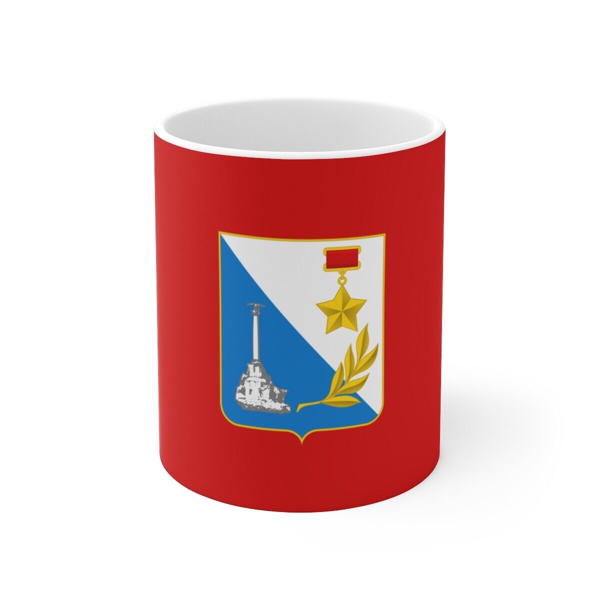 Flag of Sevastopol Ukraine - White Coffee Cup 11oz