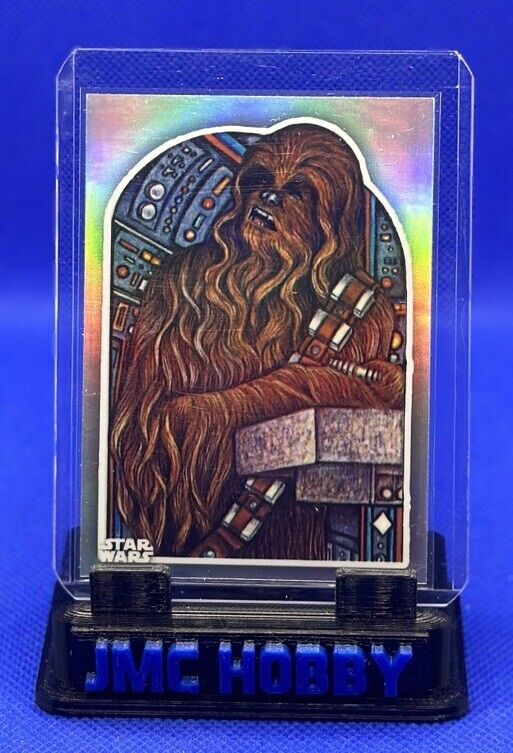 2023 Topps Star Wars Chrome Chewbacca 40th Anniv. Poster Refractor Card #ROJ40-4