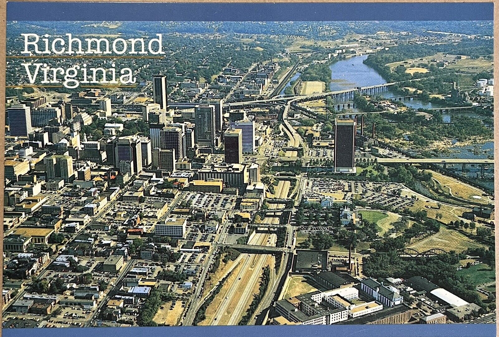 Richmond Virginia Aerial View Vintage 6x4 Postcard c1970