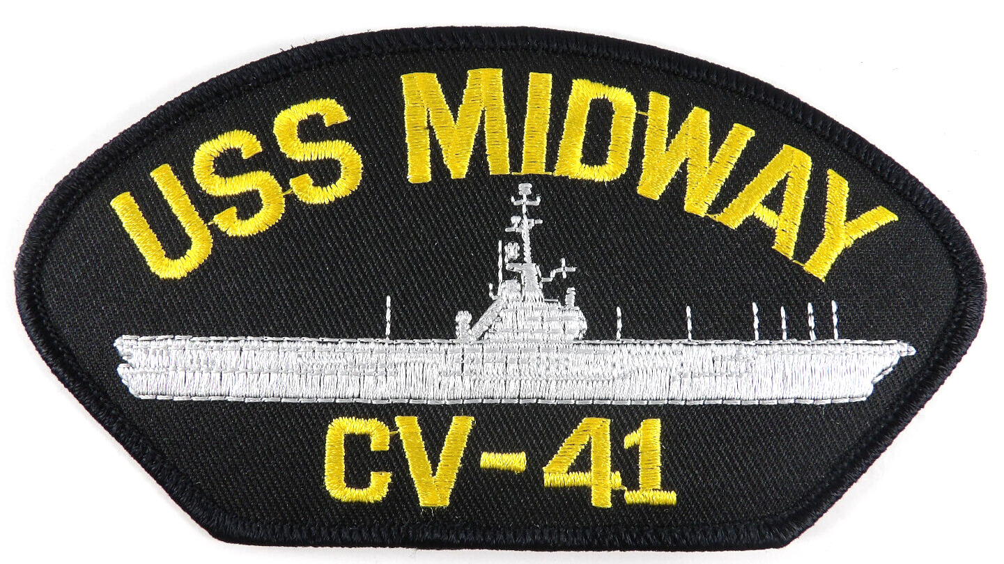 USS Midway CV-41 Embroidered Iron On/Sew On Patch Military United States US Navy