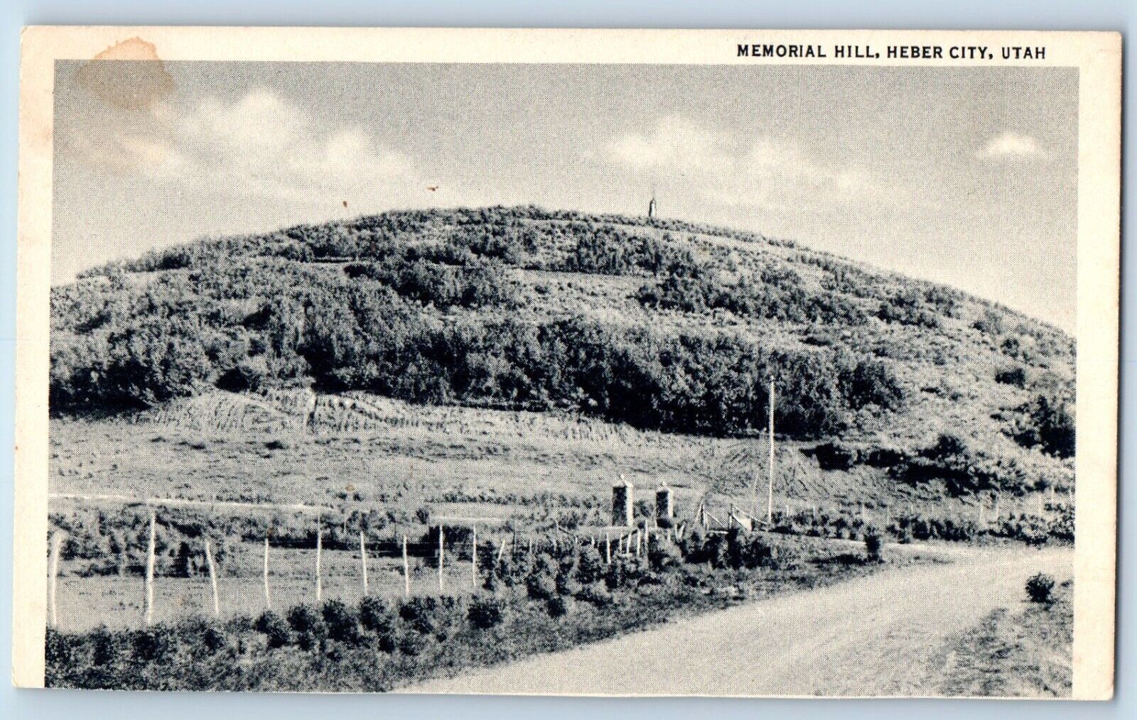 Heber City Utah Postcard Memorial Hill Exterior View Road c1940 Vintage Antique