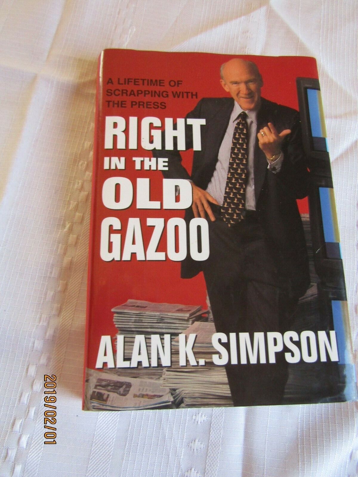Alan K. Simpson   Right in the old Kazoo signed letter+ first edition book   B