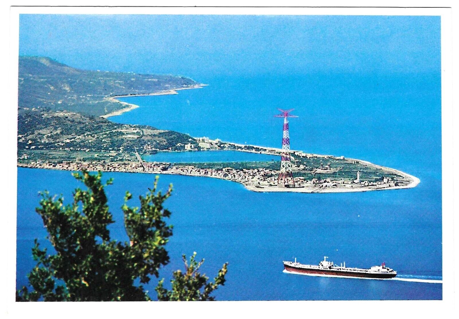 Italy Chrome Postcard Sicily Messina View of the Strait Melia of Scilla Aerial