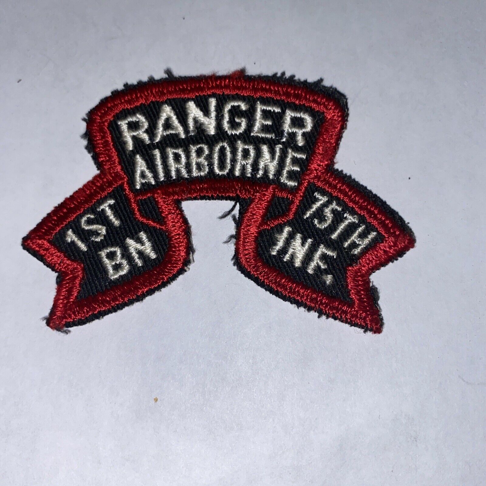 1980s Made Large Airborne Ranger Scroll 1st BN 75th Infantry Regt Large Patch