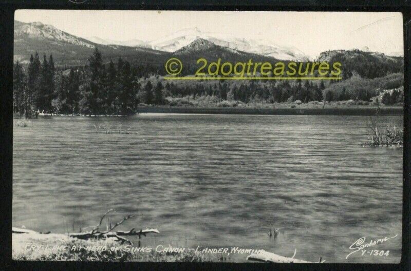 Rppc Fry Lake At Head Of Sinks Canon Canyon Lander Wy Wyoming Fremont County Old