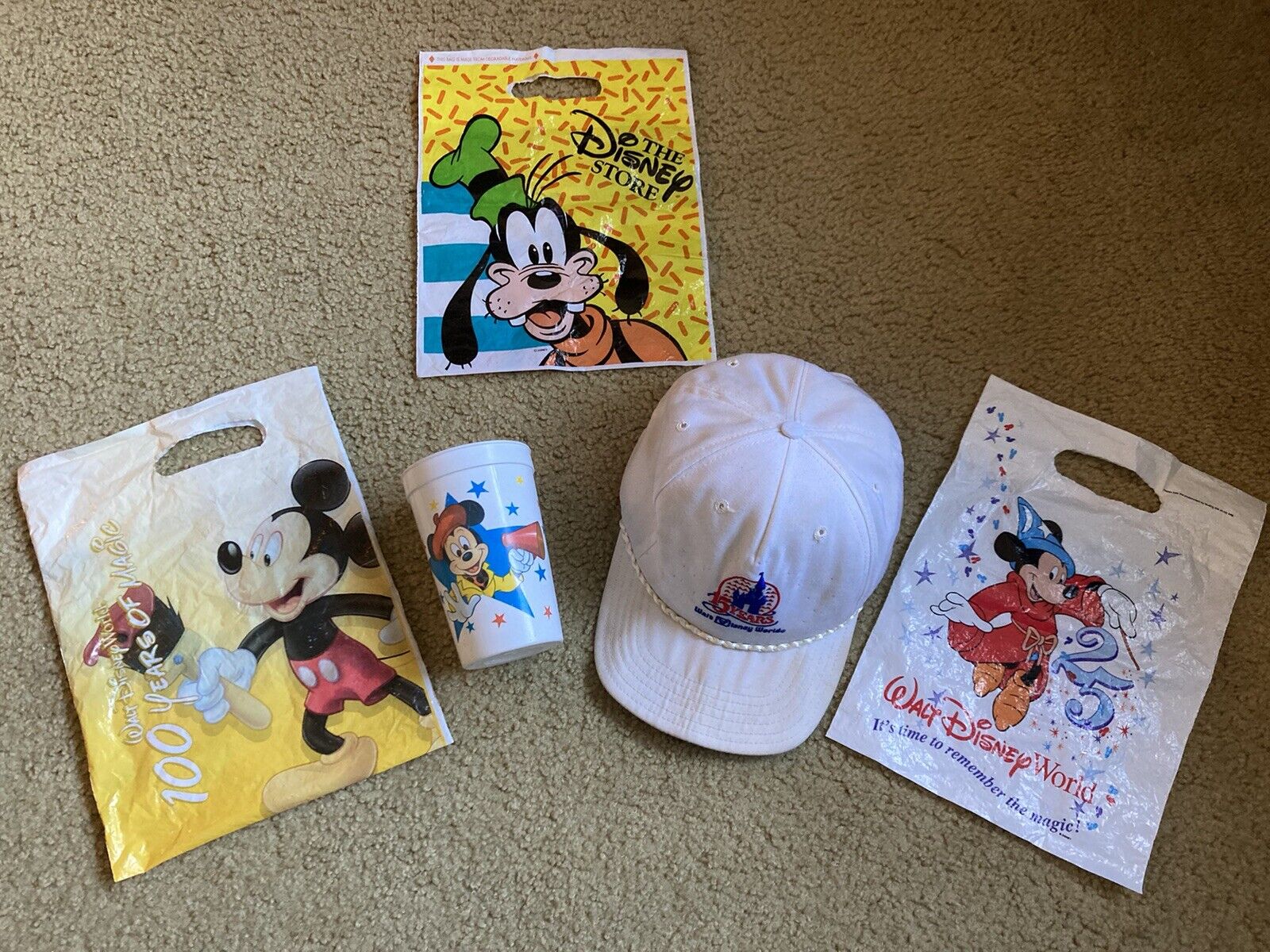 Disney 15 Years collectible Hat , Cup, Bags