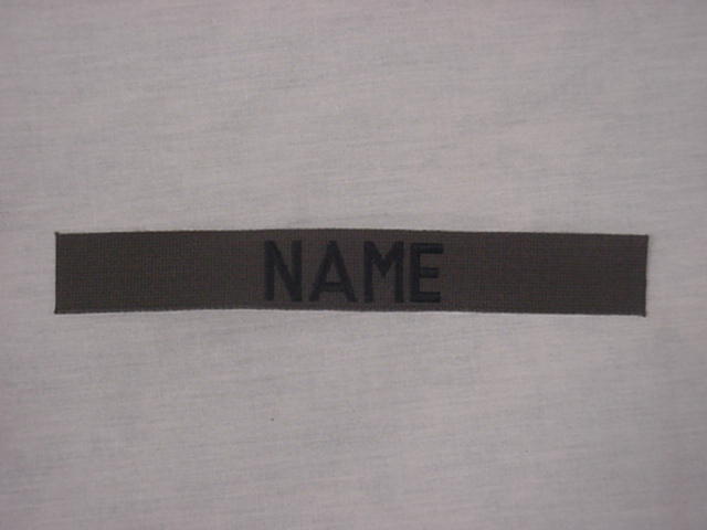 CUSTOM EMBROIDERED OD GREEN NAME TAPE, NEW, SEW ON*