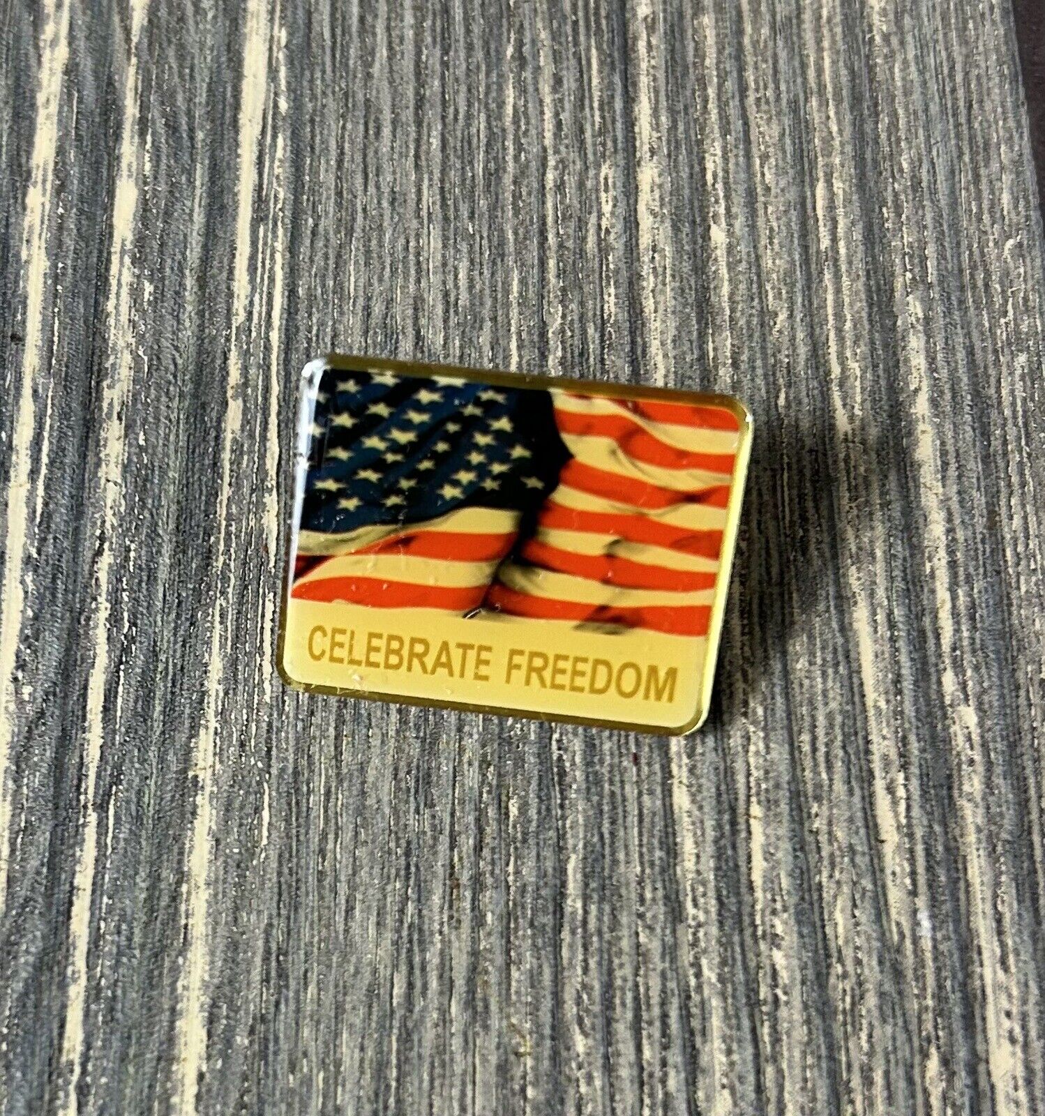 Vintage Celebrate America American Flag Pin 1 1/8”