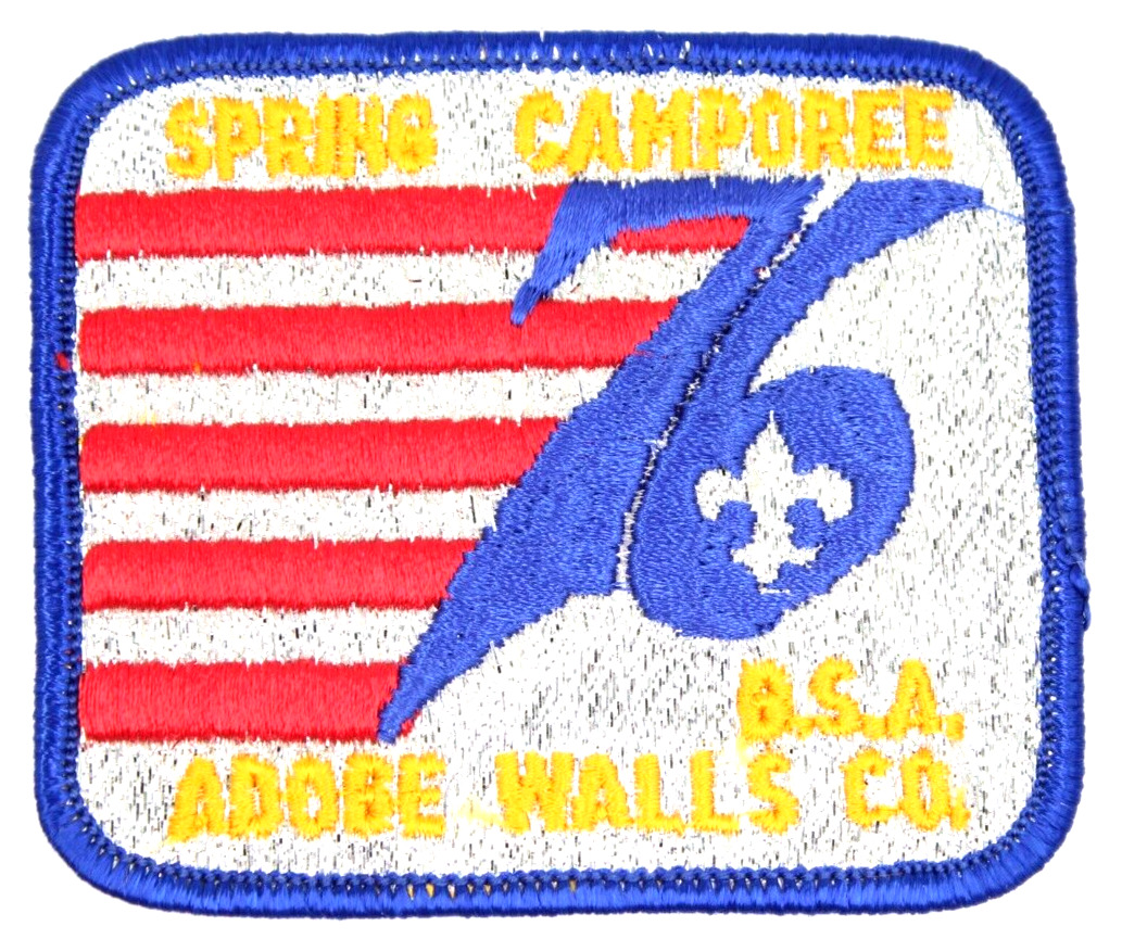 1976 Spring Camporee Adobe Walls Council Patch Boy Scouts BSA Bicentennial