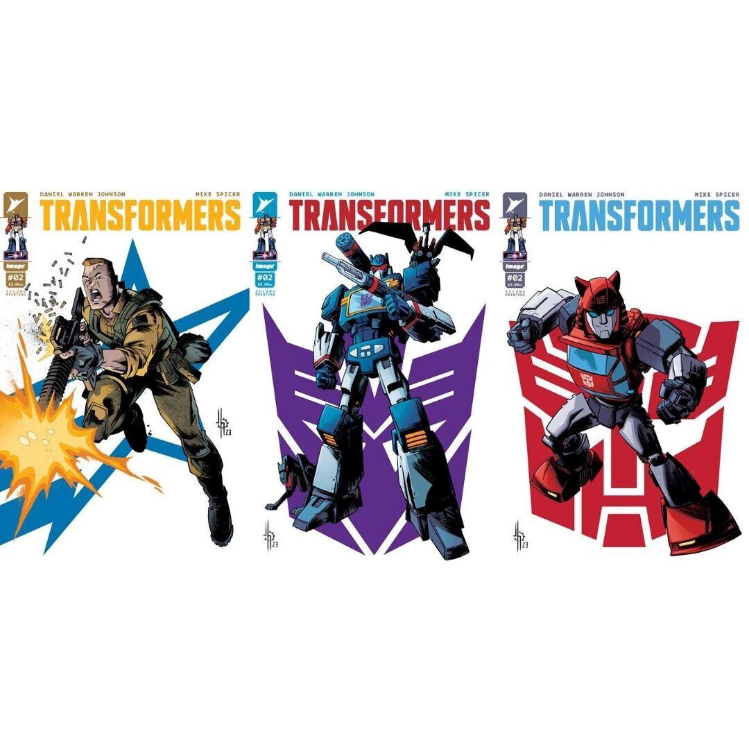 Transformers #2 Second Printing Cover A B C Set