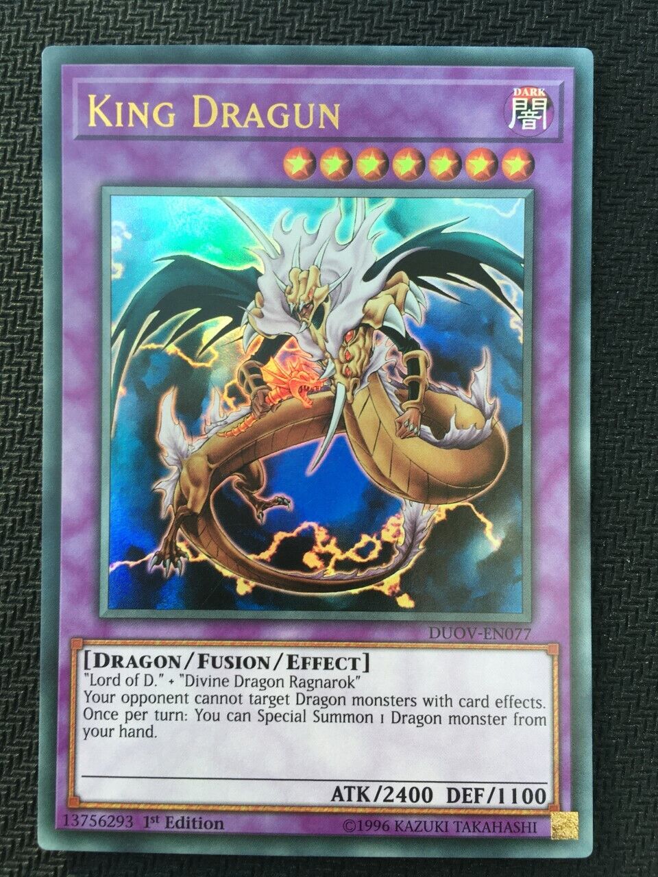 DUOV-EN077 King Dragun Ultra Rare 1st Edition Mint YuGiOh Card