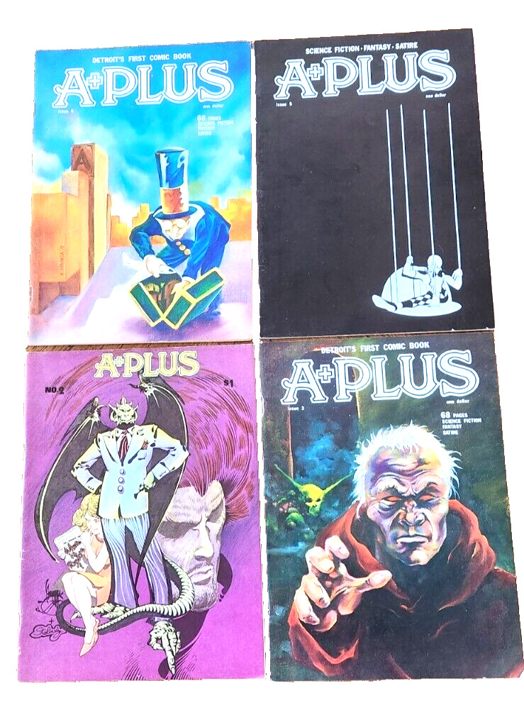 A+Plus # 2- 5 Lot of 4 issues - 1977. Science Fiction, Fantasy, Satire.