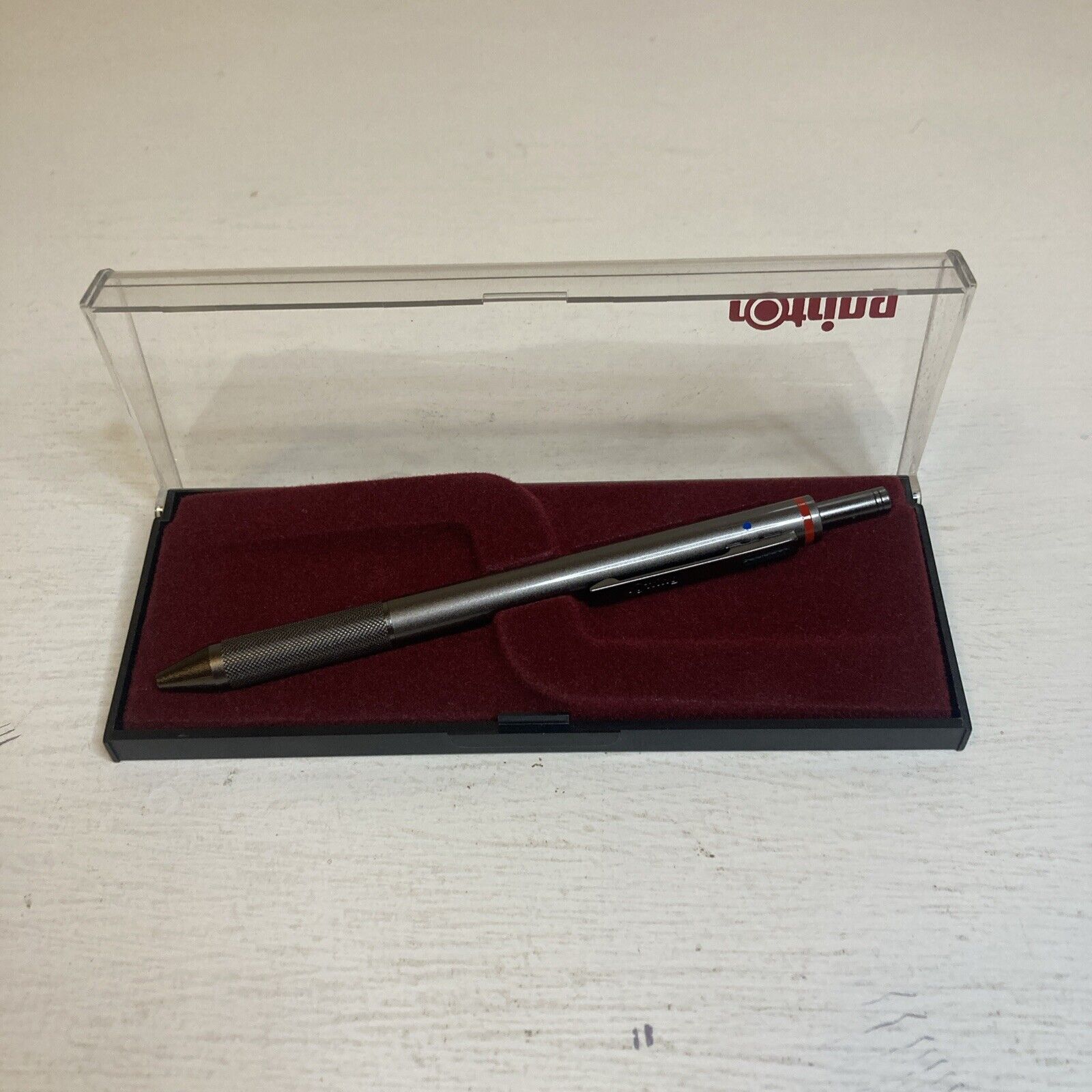 Vintage Rotring Quattro Pen Gun-Metal Grey with Box and Papers. See Pictures