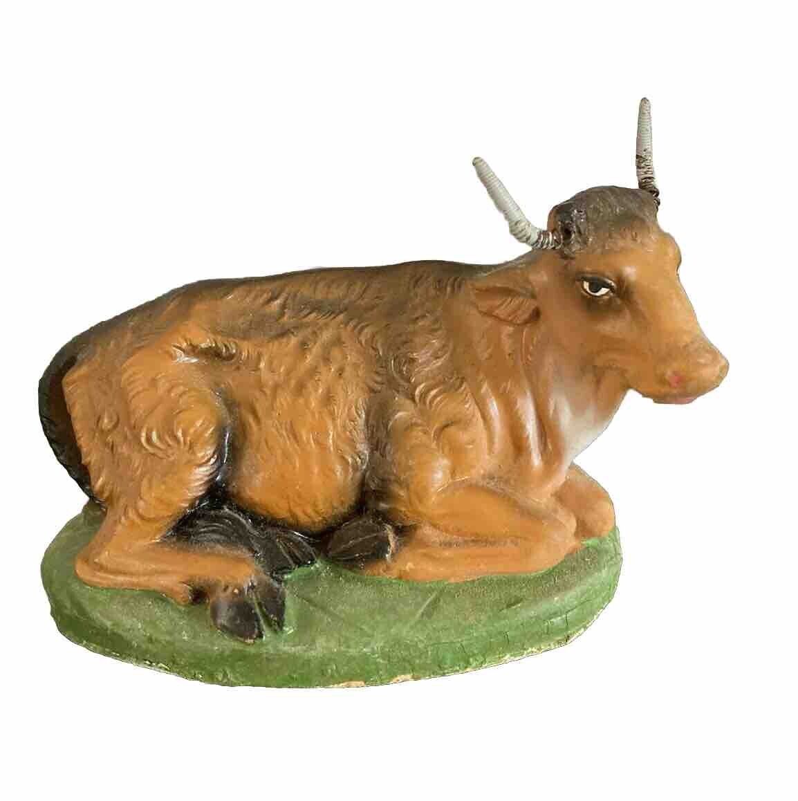Vintage Nativity Ox Bull Cow Stamped on Bottom Made in Italy Hand-painted
