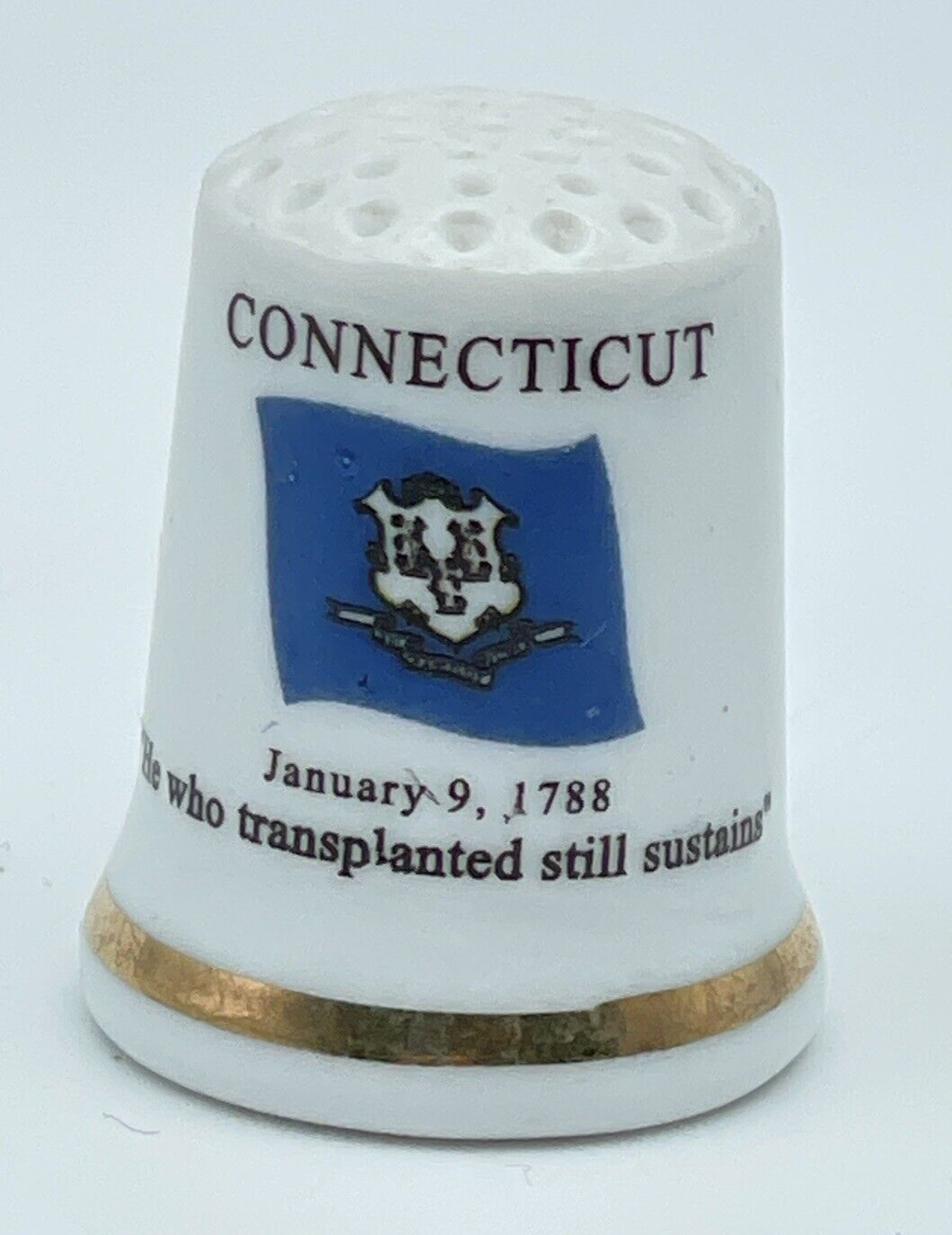 Connecticut Porcelain Thimble Brand New Made by Finact Collectibles 