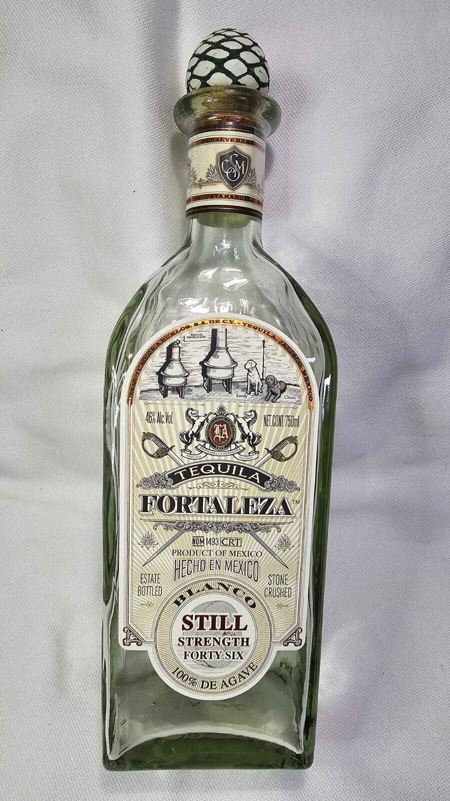 Fortaleza, Still Strength, Empty Tequila Bottle, 750ml , Lote 30-S
