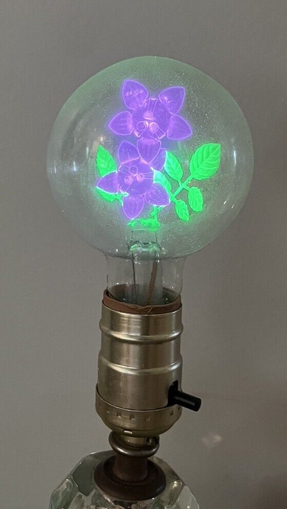Vintage Aerolux Style ABCO Neon Lily Flower Light Bulb Floral WORKS &Box Rare #2