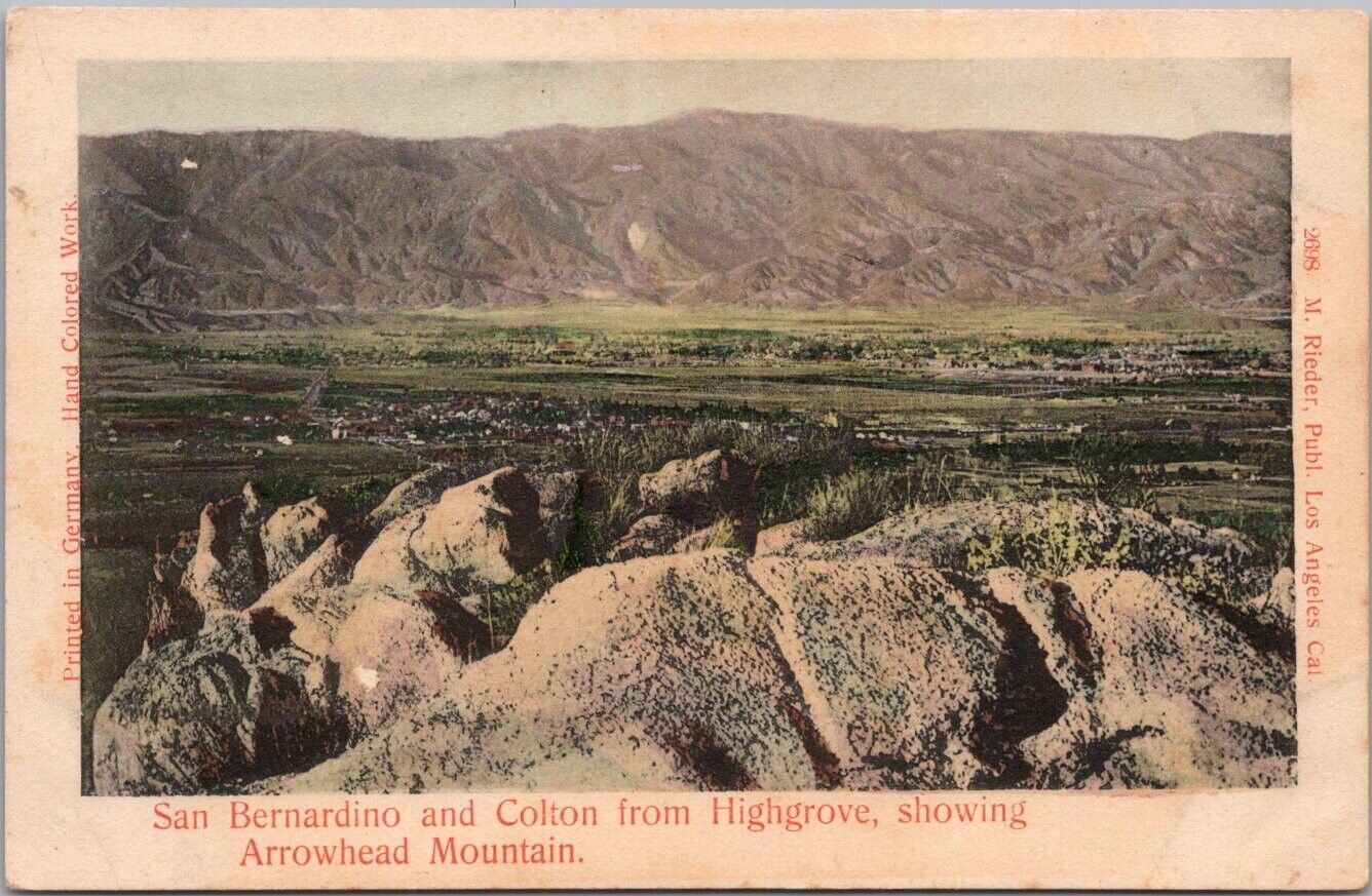 c1900s HIGHGROVE, California Hand-Colored Postcard \