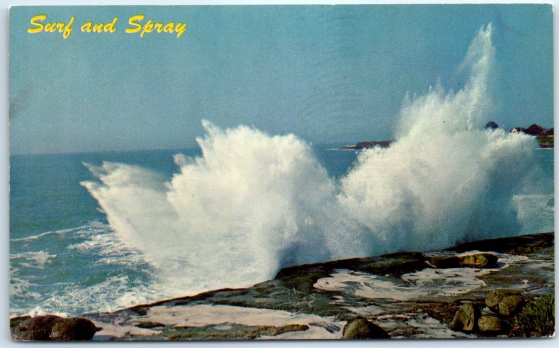 Postcard - Surf and Spray - Spectacular surf pounding the cliffs at high tide