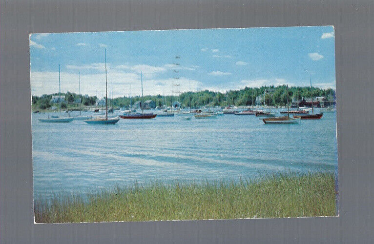 c.1959 Cohasset Harbor Massachusetts MA Water Boats Postcard POSTED