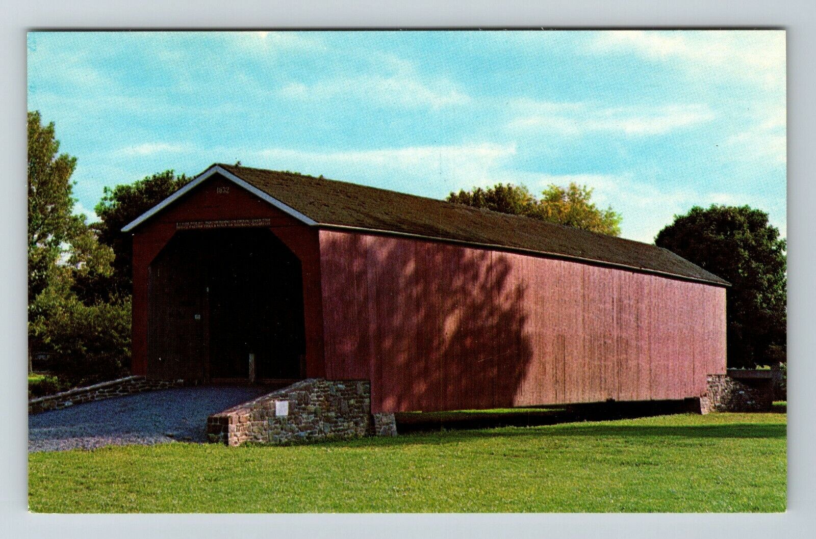 Perkasie PA-Pennsylvania South Perkasie Covered Bridge Scenic Vintage Postcard