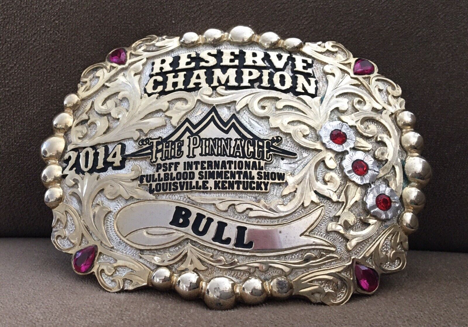 VTG 2014 The Pinnacle PSFF Simmental Bull Reserve Champion Trophy Belt Buckle