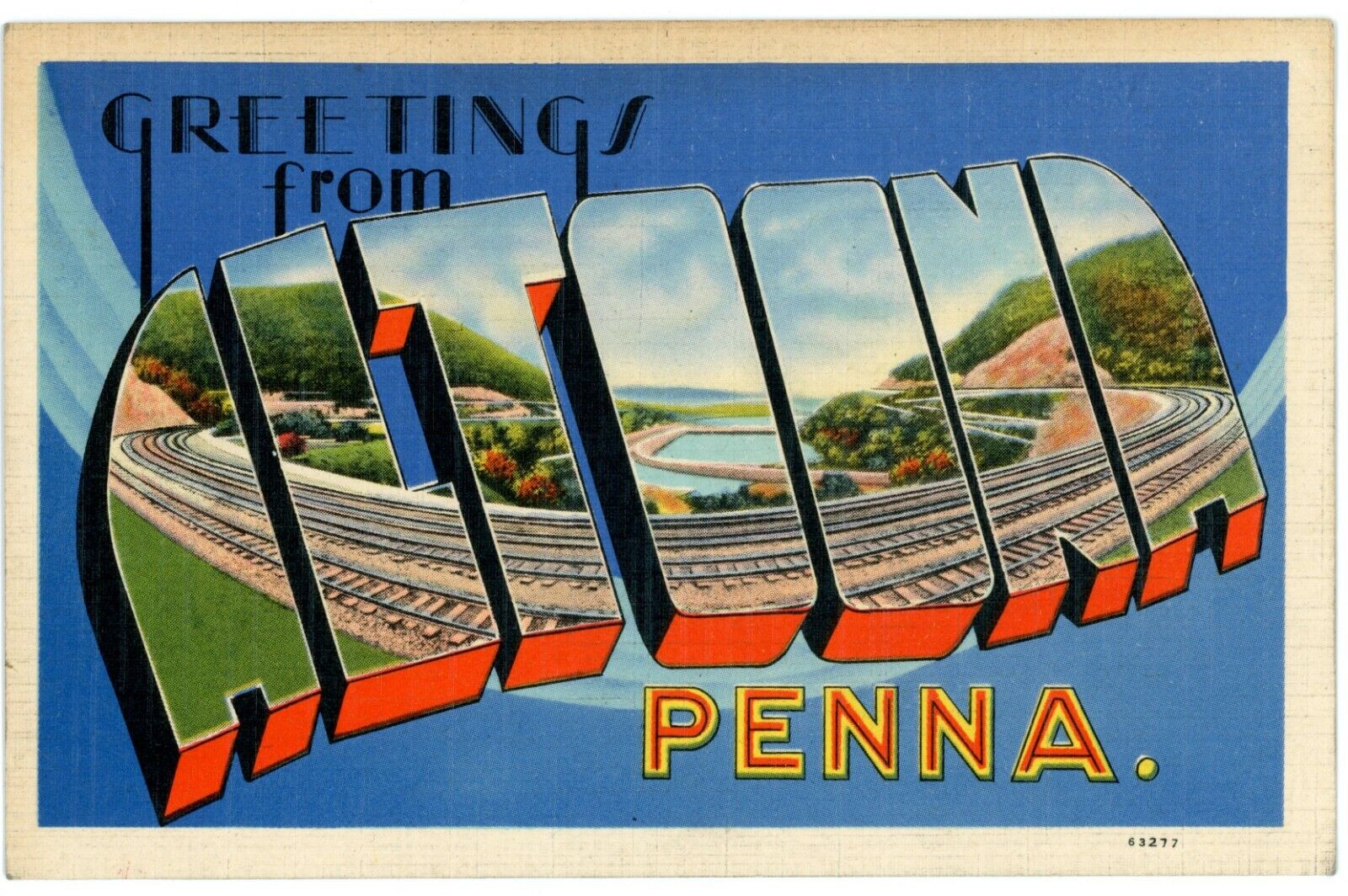 Large Letter Greetings from Altoona Pa Pennsylvania Postcard