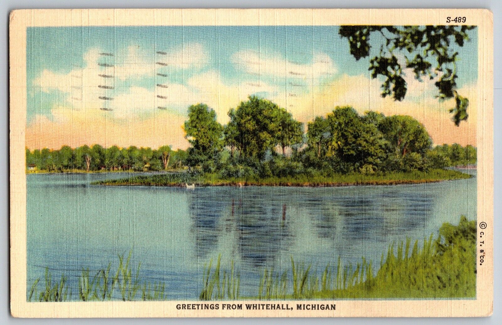 Whitehall, Michigan - Greetings From Whitehall - Vintage Postcard - Posted 1940