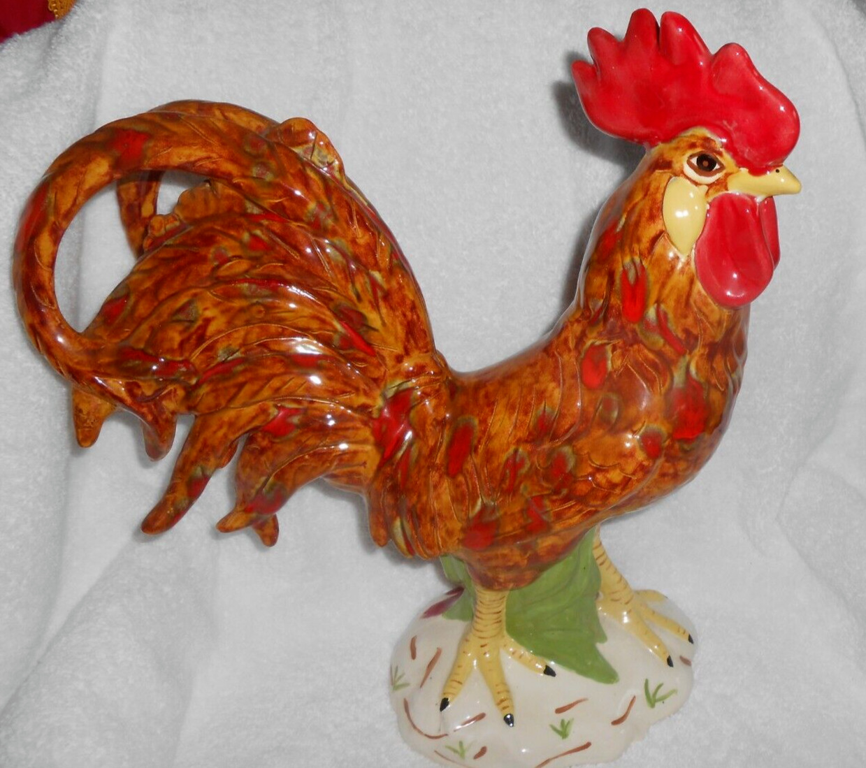 Large Vintage Hand-painted Colorful Rooster 14\