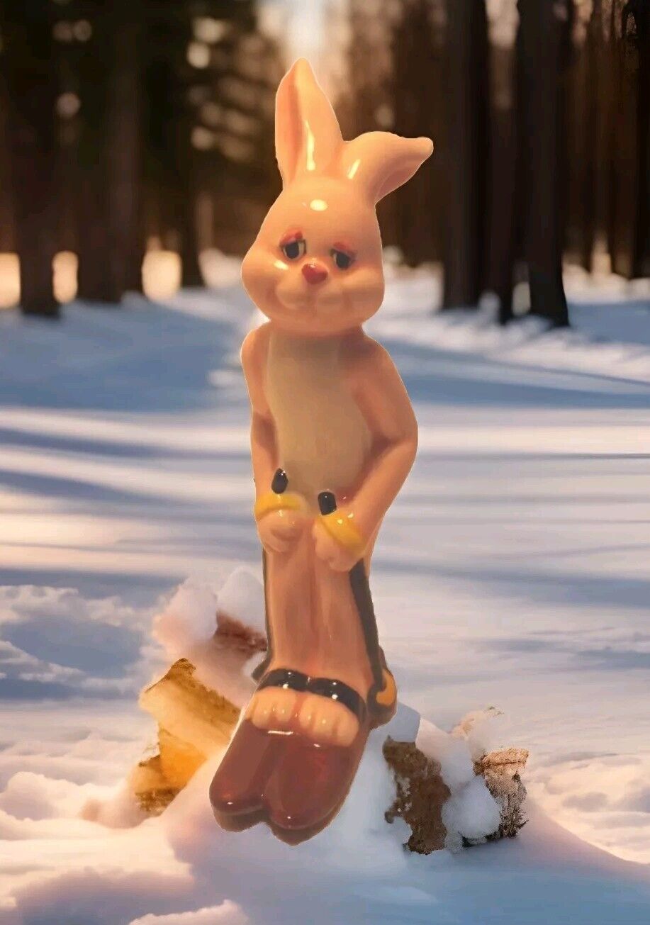 Vintage Norcrest Anthromorphic Skiing Rabbit Bunny  4\