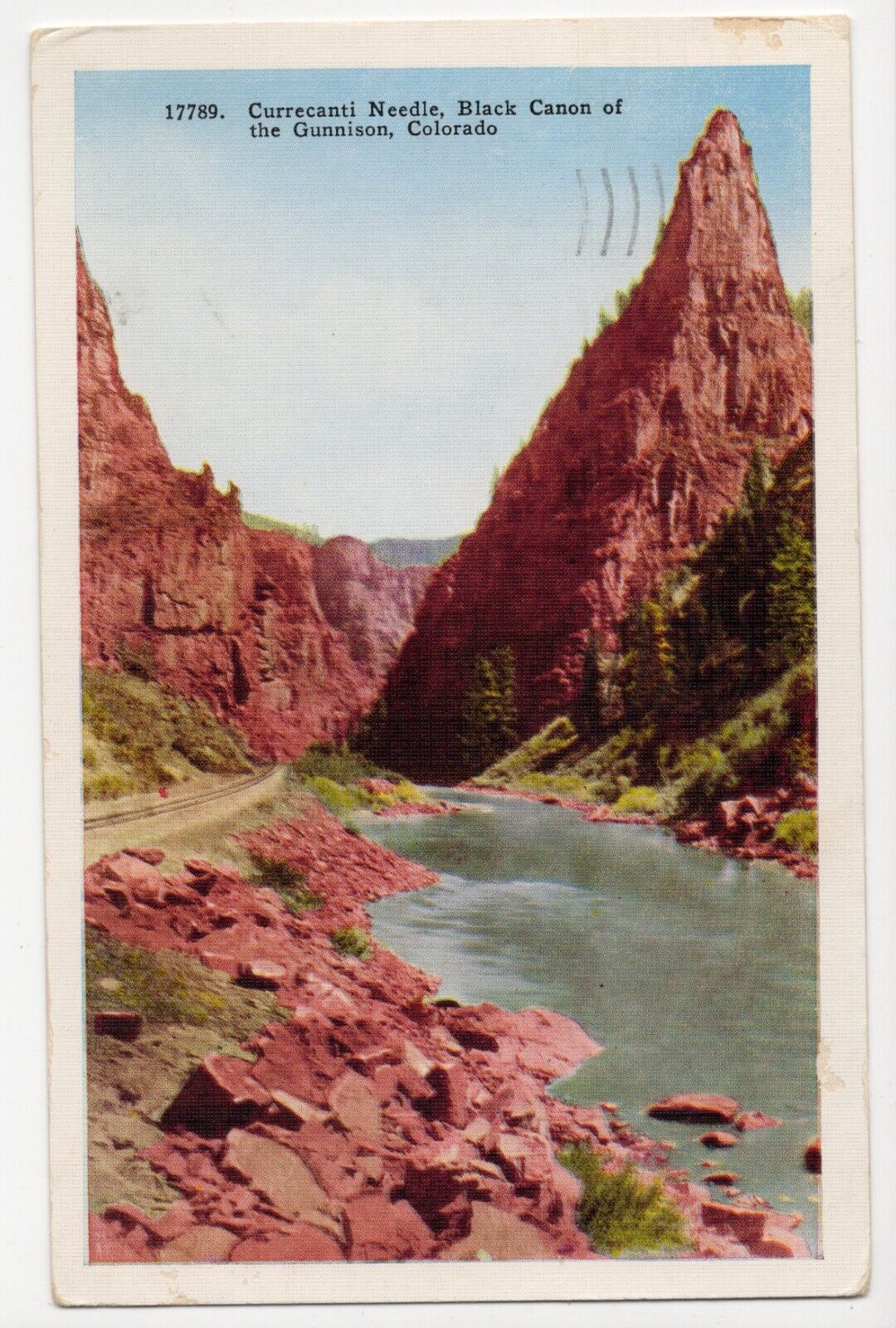 Black Canon of the Gunnison, Colorado Posted 1952 Linen  Postcard