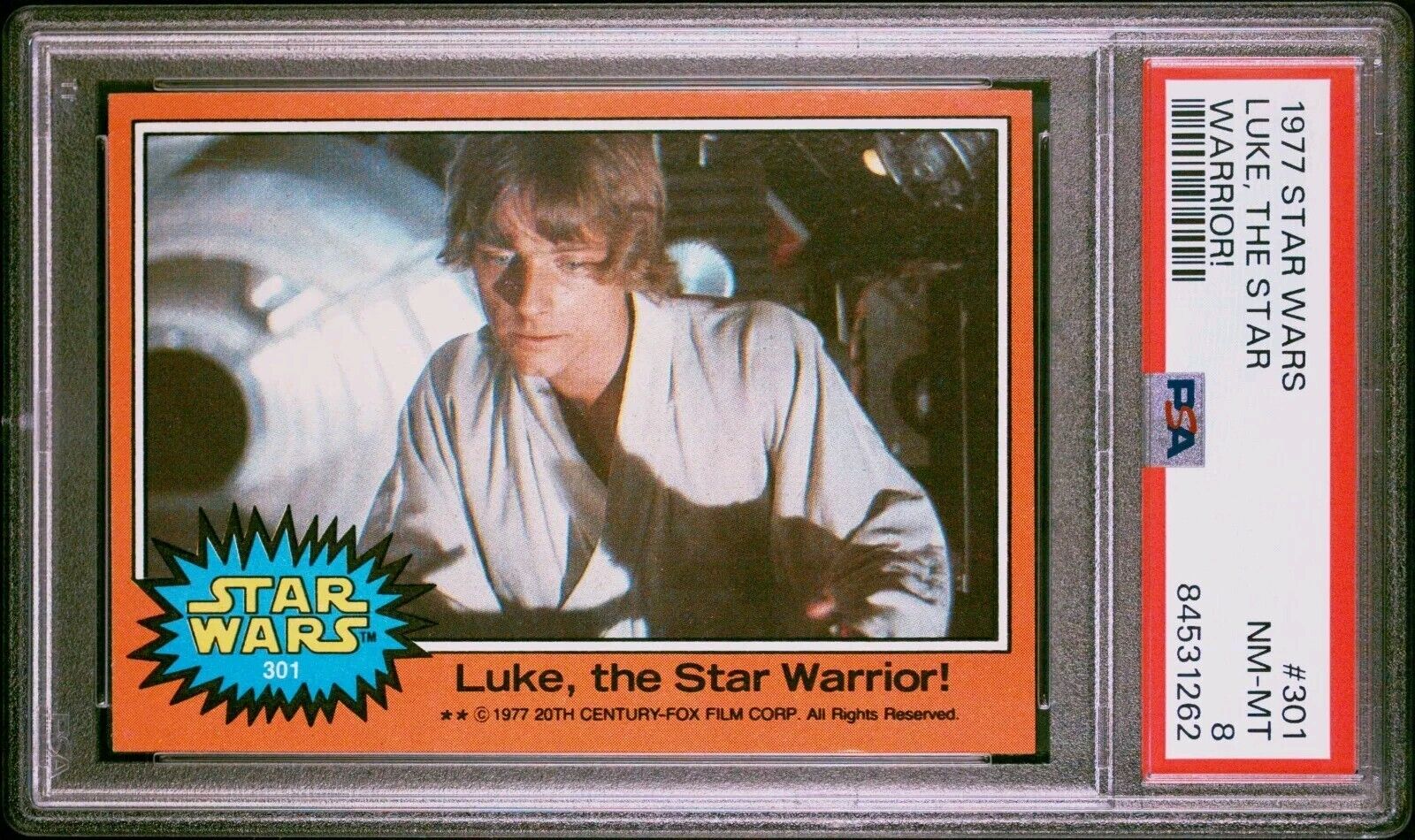 1977 Topps Star Wars #301 LUKE THE STAR WARRIOR - PSA 8 NM-MT - Series 5 Orange