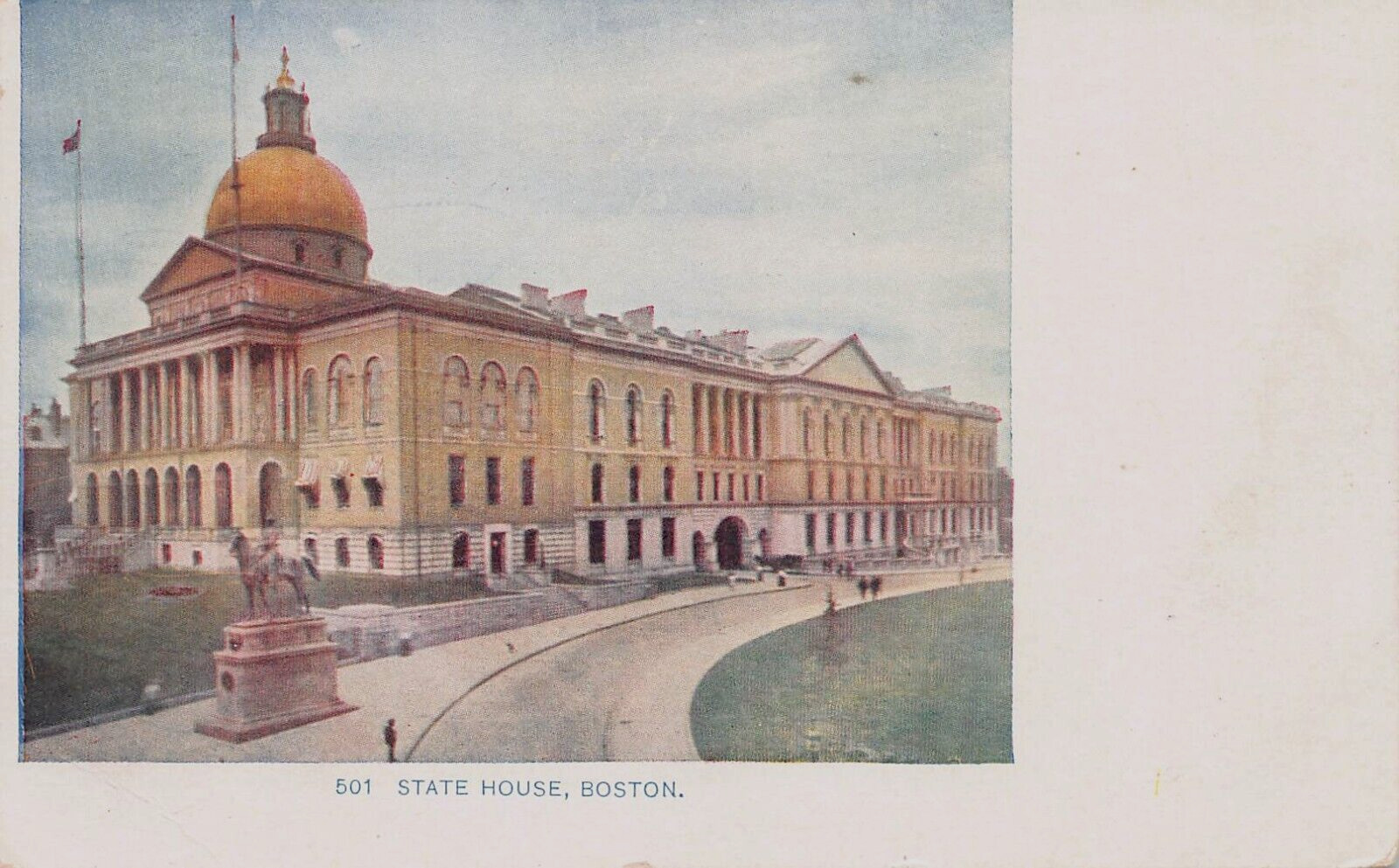 State House, Boston, Massachusetts, Very Early Postcard, Unused