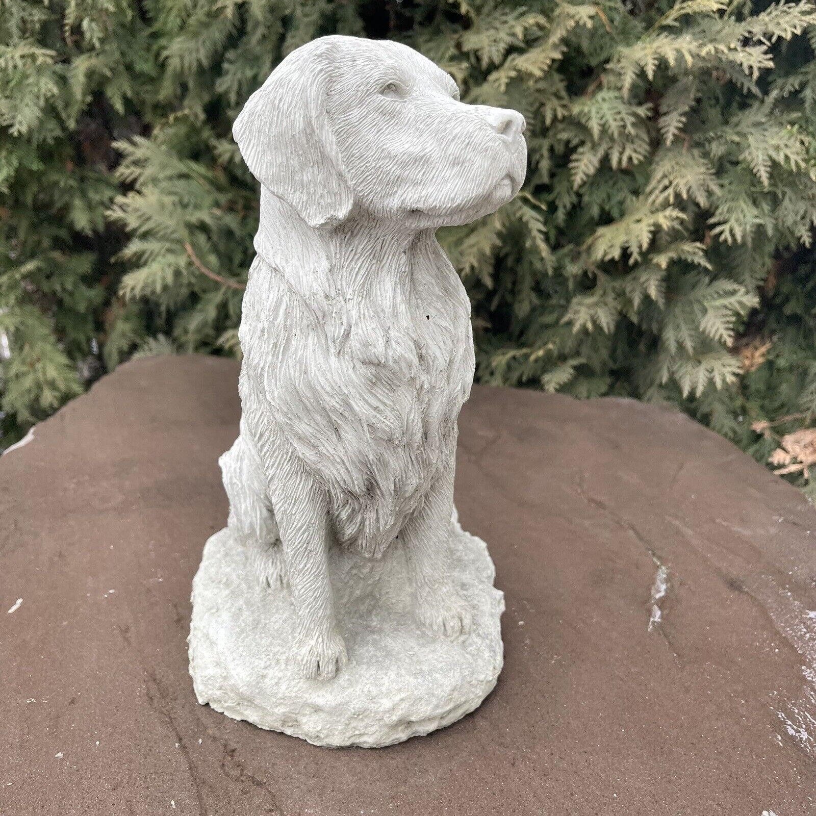 Labrador Golden Retriever Garden Statue Outdoor Lab Concrete Dog Cement Ornament