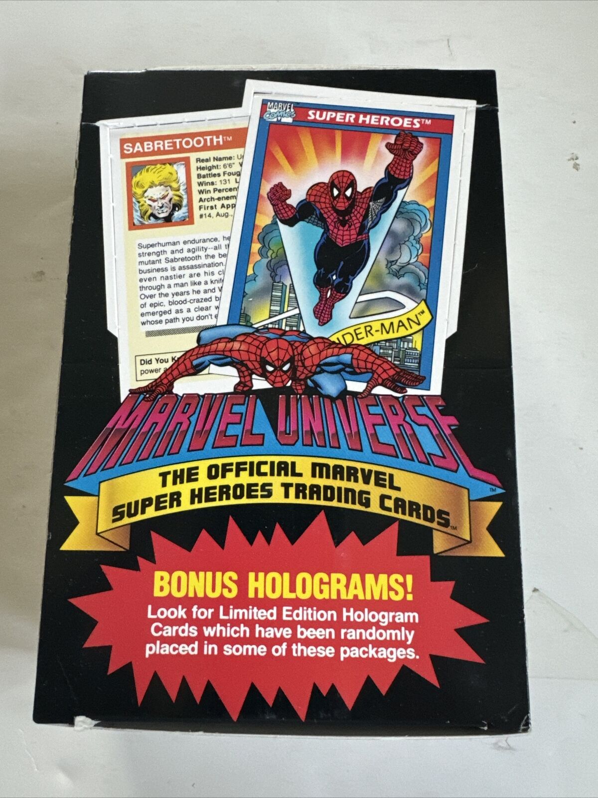 MARVEL UNIVERSE SUPER HEROES RARE WAX CARD BOX : 36 IMPEL 1990 UNOPENED PACKS