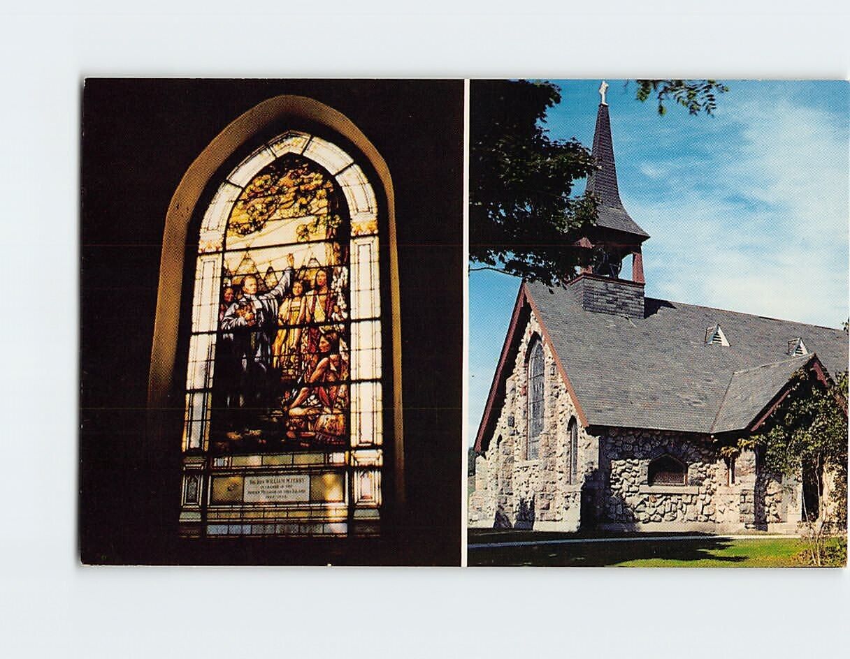 Postcard Little Stone Church Mackinac Island Michigan USA