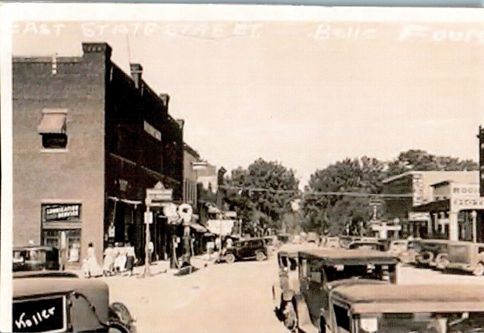 Unidentified Main Street Scene, Early Automobiles, RPPC Postcard