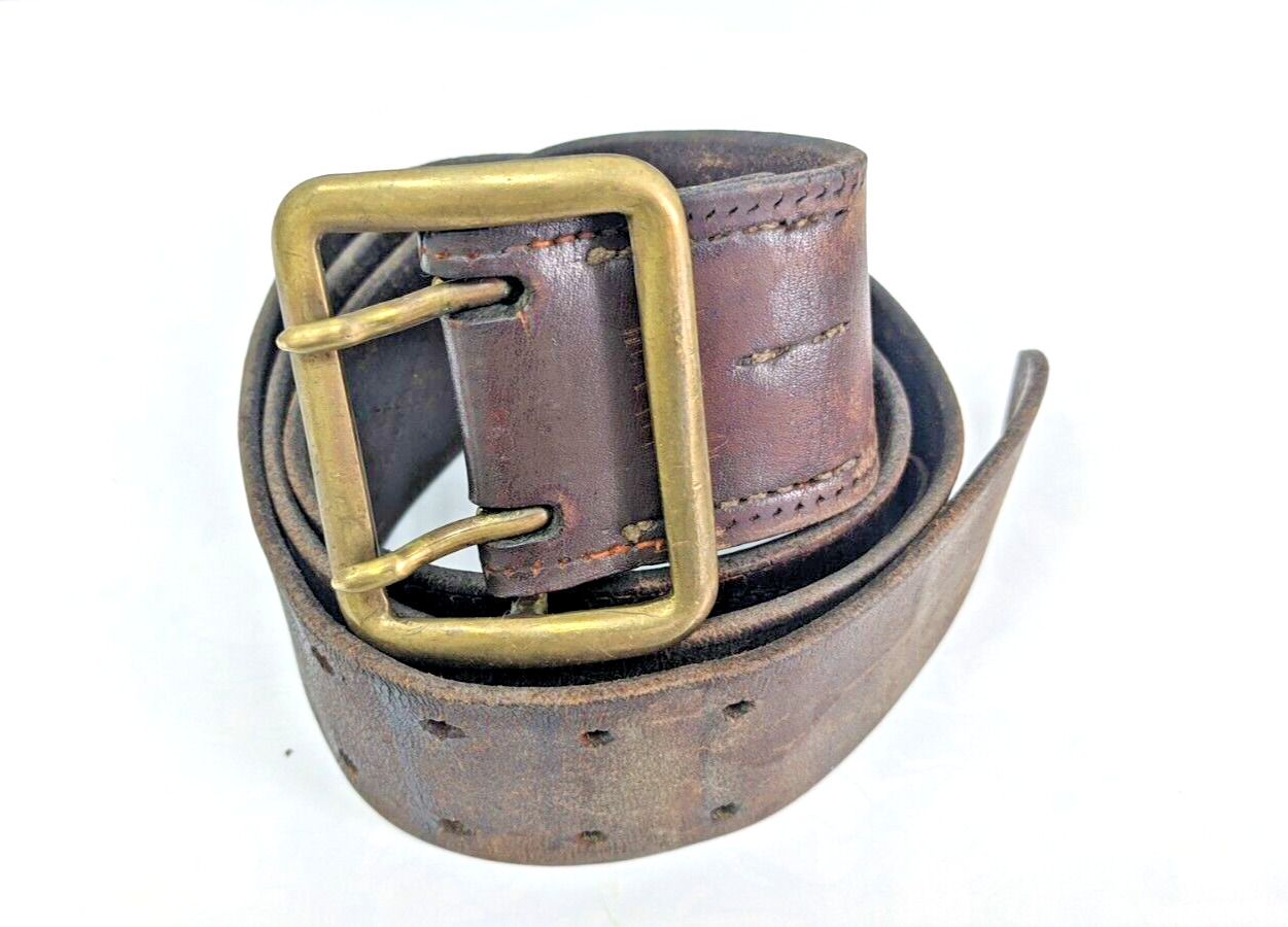 Soviet Red Army Officer\'s leather belt brown Brass buckle USSR 1980x