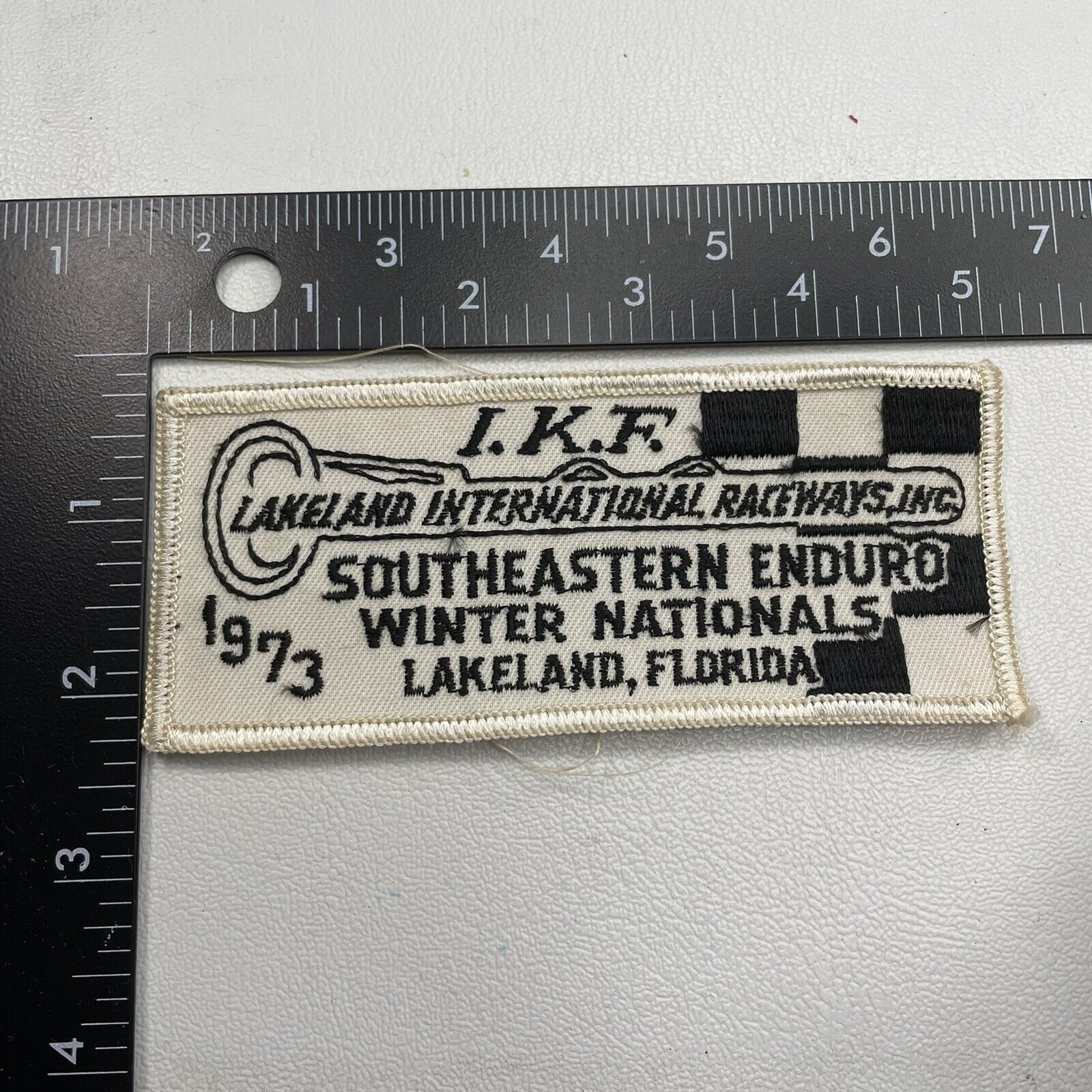 Vtg 1973 IKF KART RACING RLAKELAND INTL. RACEWAY SE ENDURO. NATIONALS Patch 27XC